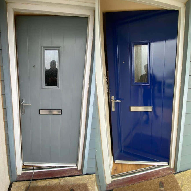 Before & After Front Door Spray Painting Newcastle